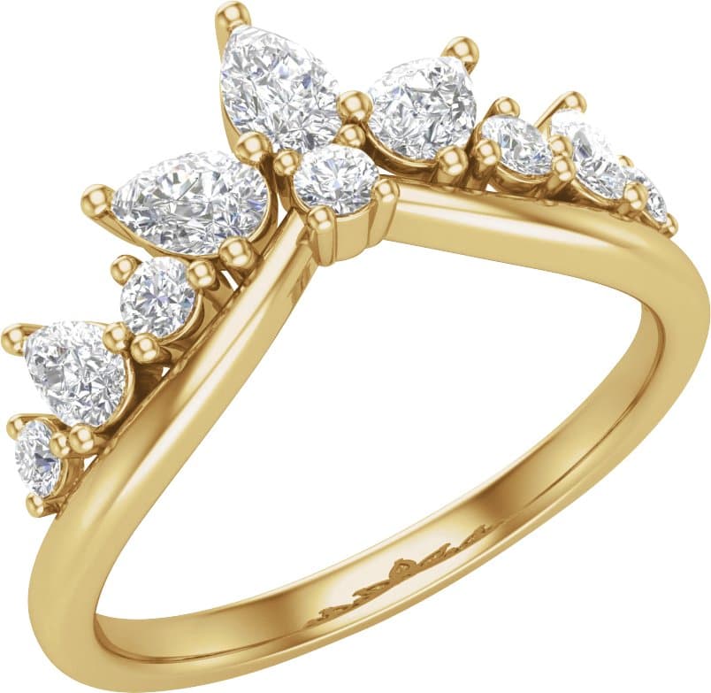 14K Rose 3/4 CTW Lab-Grown Diamond Contour Band