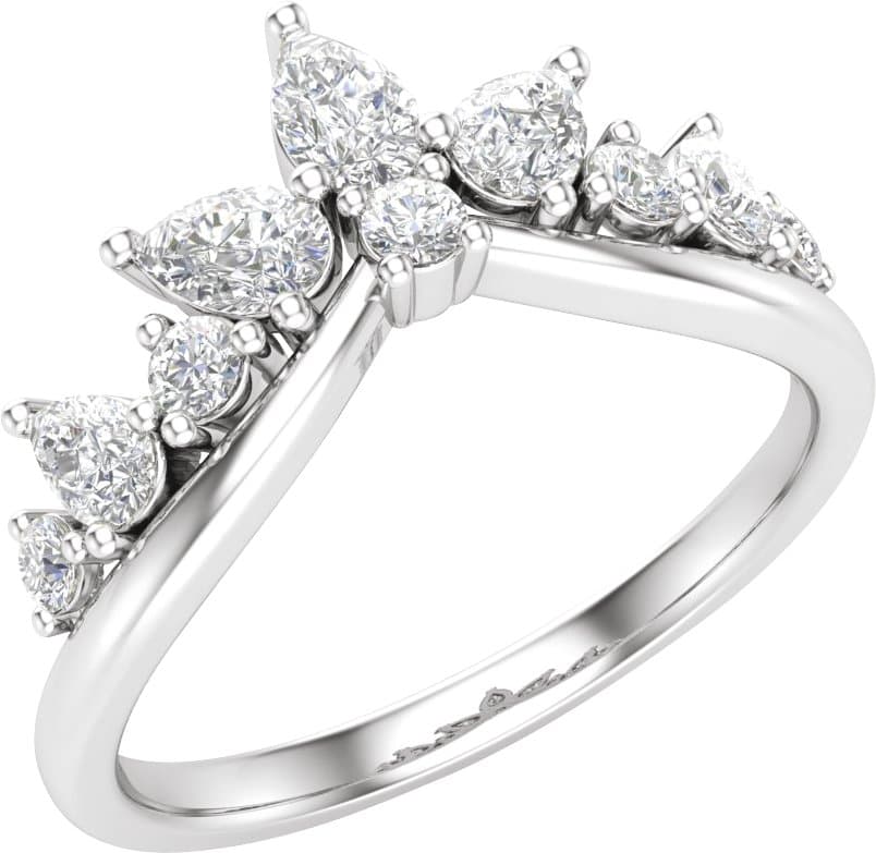 14K Rose 3/4 CTW Lab-Grown Diamond Contour Band