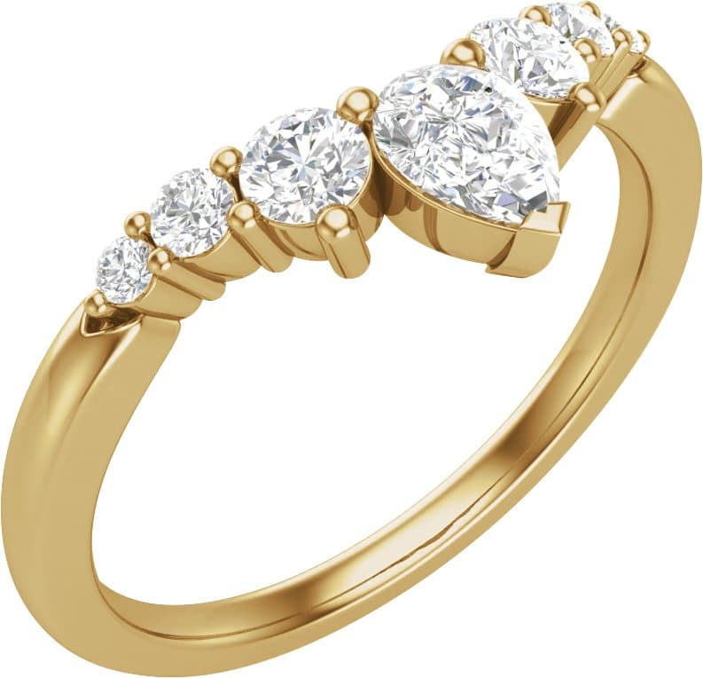 14K Rose 1/2 CTW Lab-Grown Diamond Contour Band