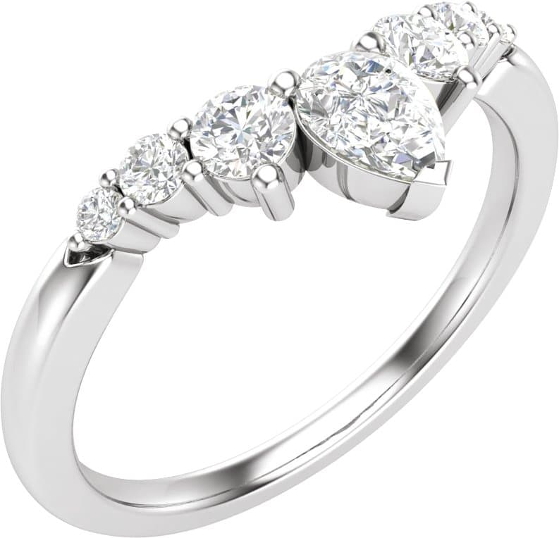 14K Rose 1/2 CTW Lab-Grown Diamond Contour Band