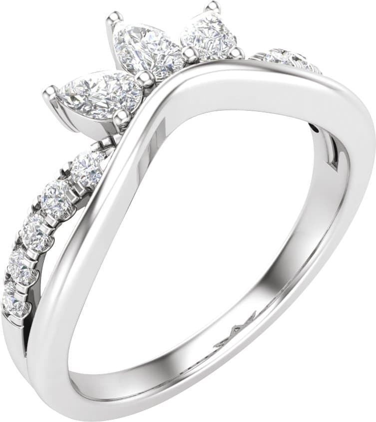 14K Rose 1/2 CTW Lab-Grown Diamond Contour Band