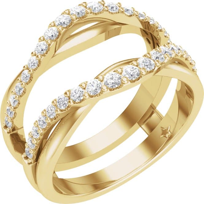 14K Rose 1/2 CTW Natural Diamond Ring Guard