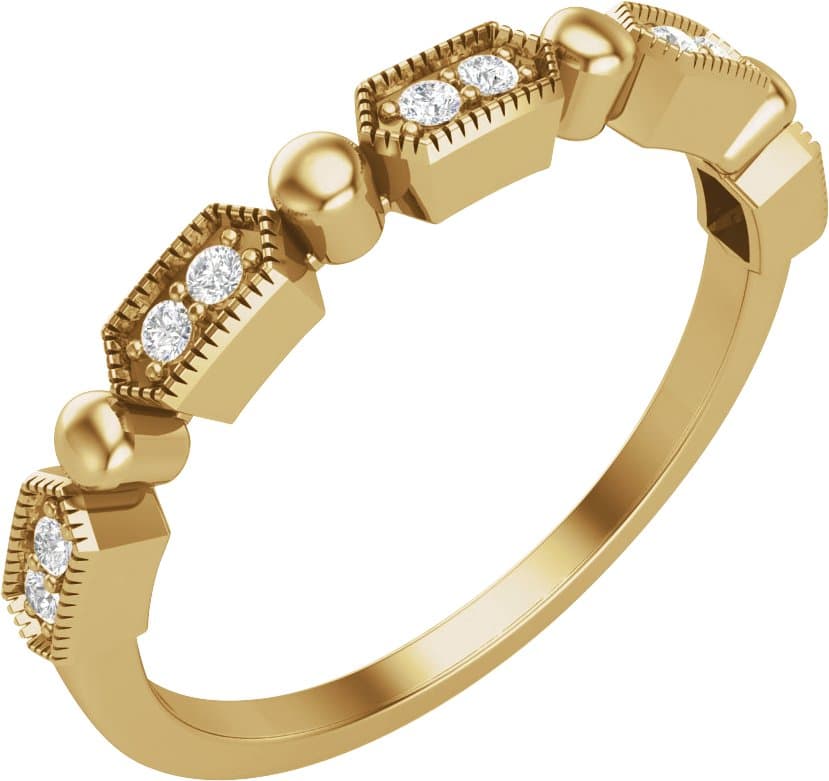 14K Rose .08 CTW Natural Diamond Stackable Ring