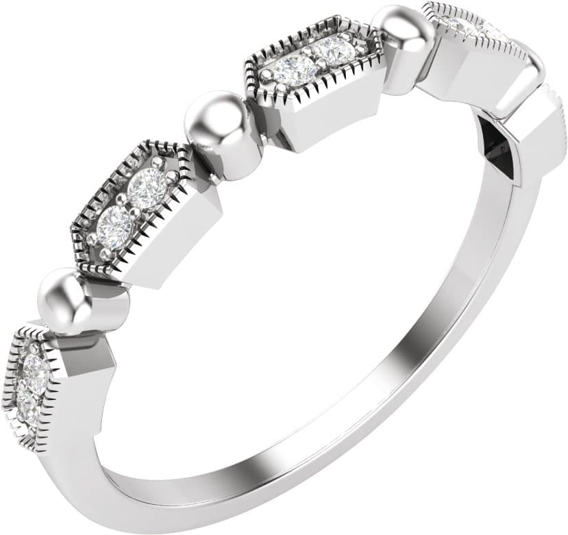 14K Rose .08 CTW Natural Diamond Stackable Ring