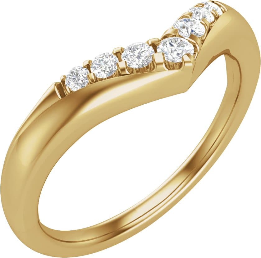 14K Rose 1/6 CTW Natural Diamond Contour Band