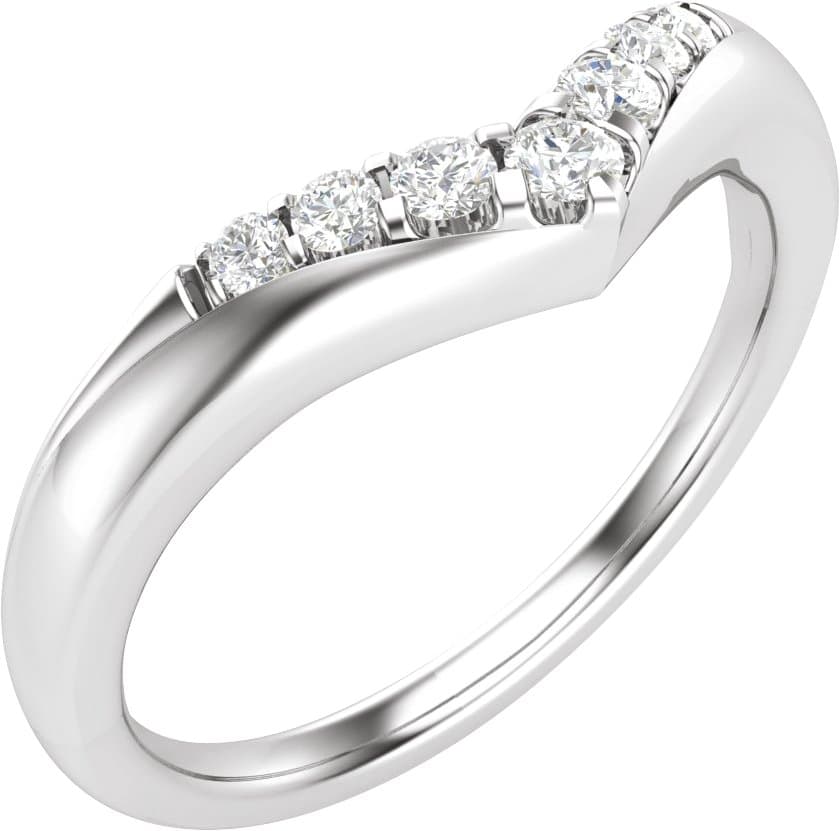 14K Rose 1/6 CTW Natural Diamond Contour Band