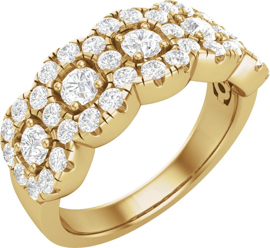14K Rose 1 1/5 CTW Lab-Grown Diamond Anniversary Band