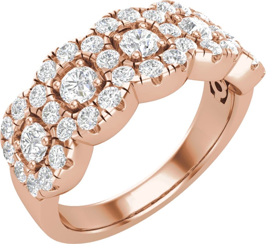 14K Rose 1 1/5 CTW Lab-Grown Diamond Anniversary Band