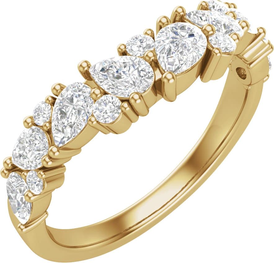 14K Rose 1 CTW Lab-Grown Diamond Contour Band