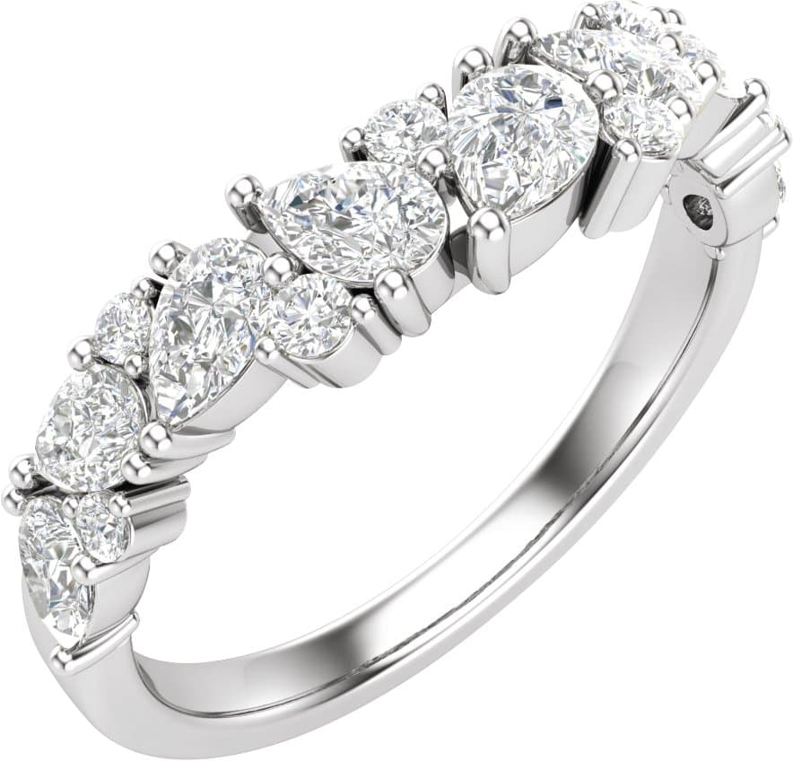 14K Rose 1 CTW Lab-Grown Diamond Contour Band