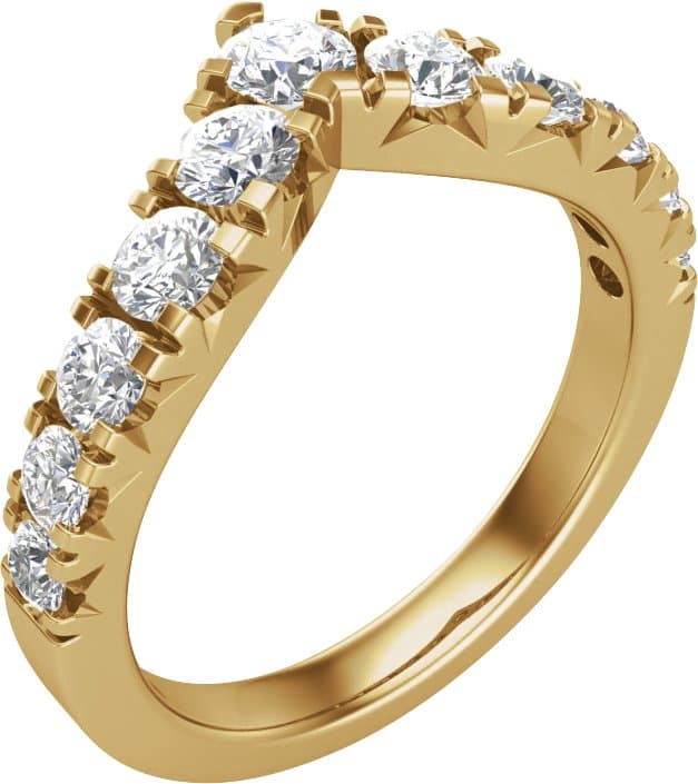 14K Rose 1 CTW Lab-Grown Diamond Contour Band