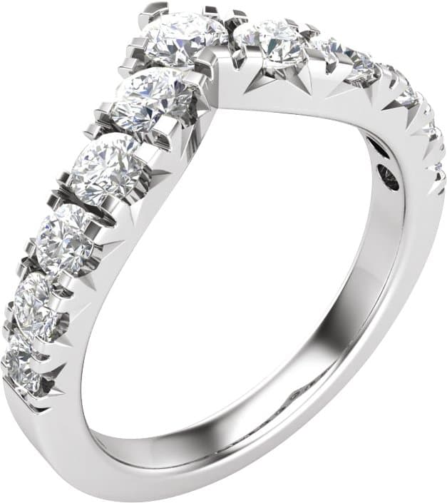 14K Rose 1 CTW Lab-Grown Diamond Contour Band