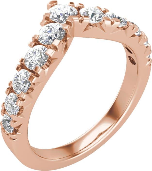 14K Rose 1 CTW Lab-Grown Diamond Contour Band