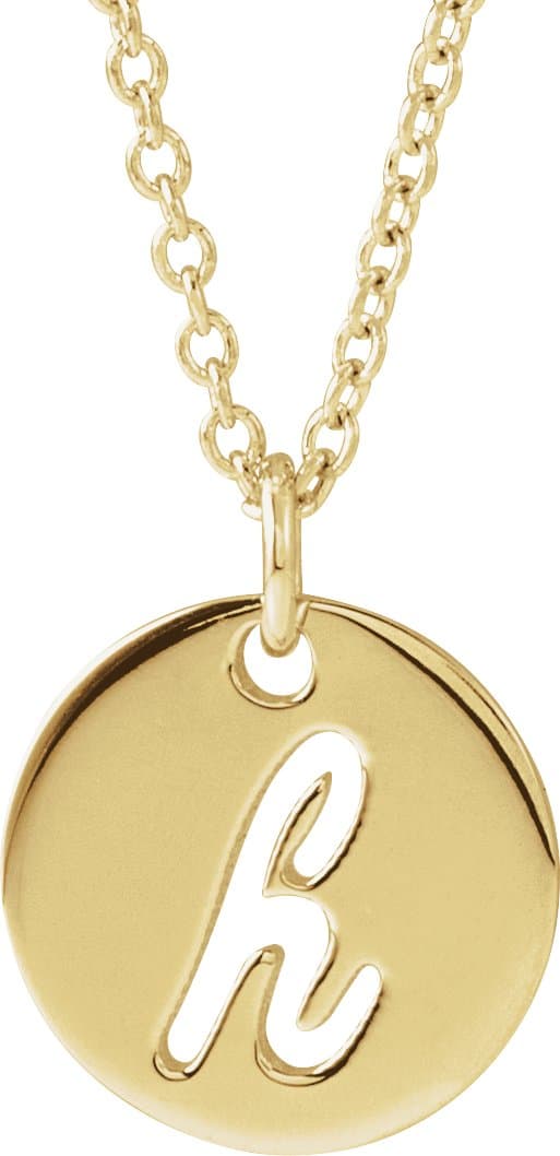 14K Rose Script Initial D 16-18 Necklace