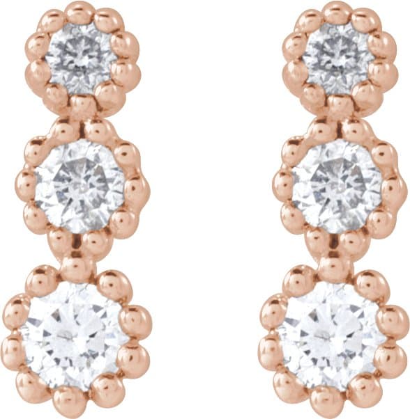 Three-Stone Stud Earrings view 2