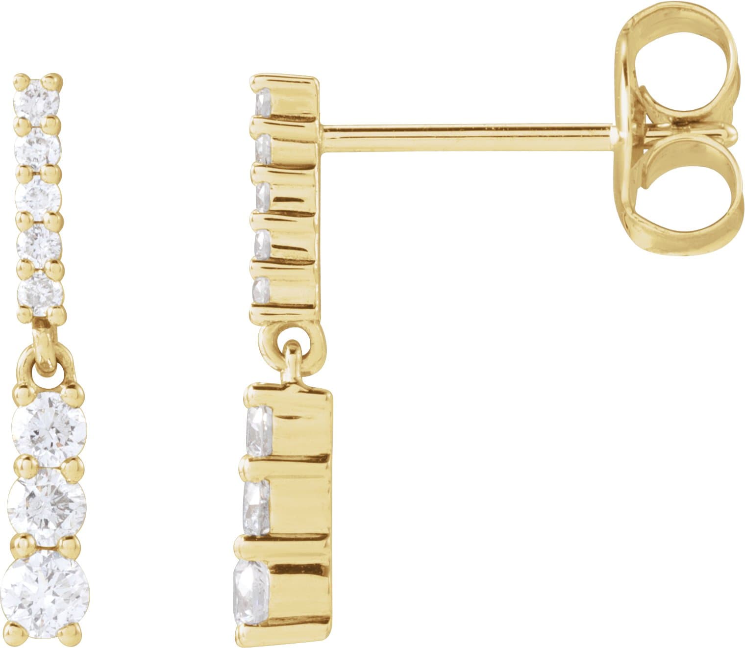 14K White 1/4 CTW Natural Diamond Dangle Earrings