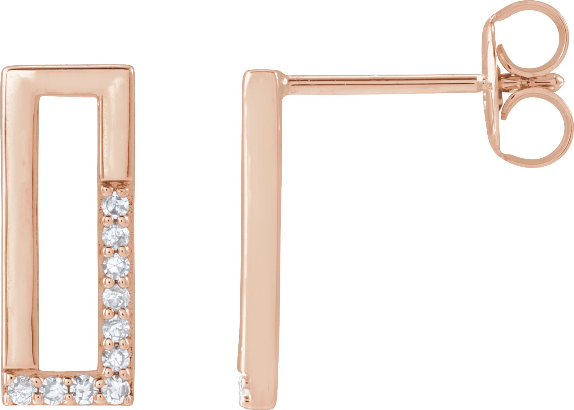 14K Rose 1/10 CTW Natural Diamond Earrings