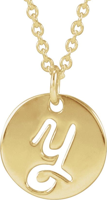 14K Rose Gold Script Initial A 16-18" Necklace 