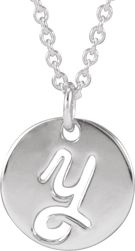 14K Rose Script Initial D 16-18 Necklace
