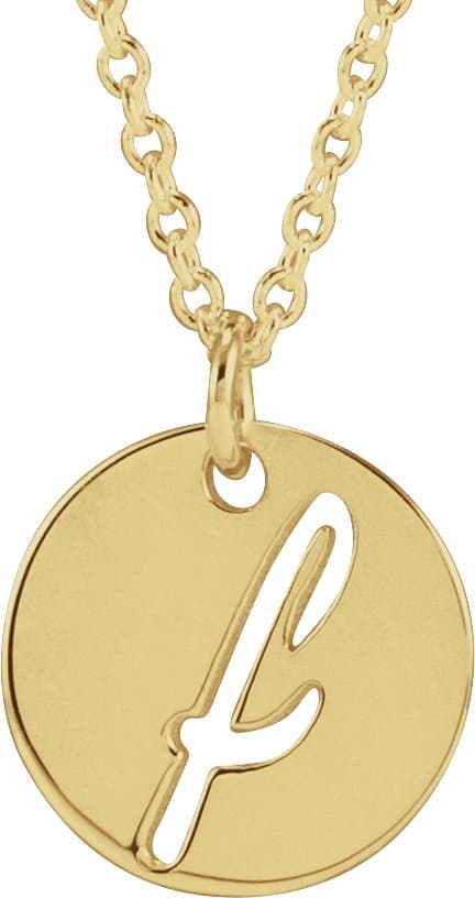 14K Rose Script Initial D 16-18 Necklace