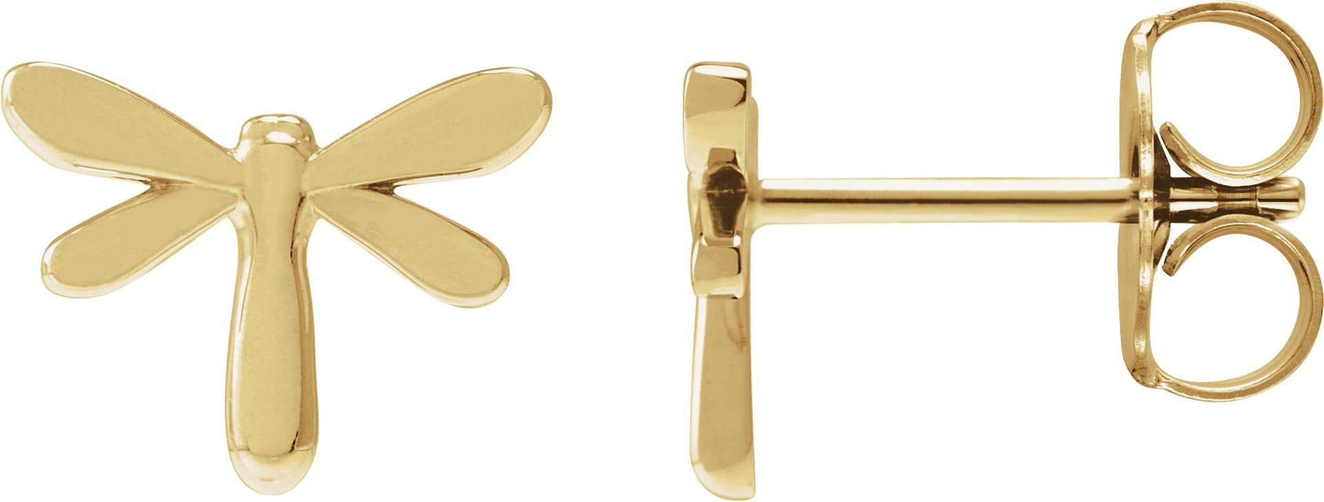 14K Rose Gold Dragon Fly Earring