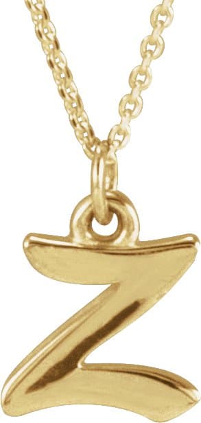 14K White Petite Initial B 16 Necklace