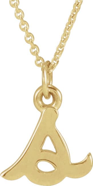 14K White Petite Initial B 16 Necklace