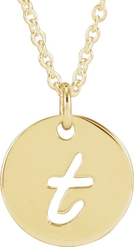 14K Rose Script Initial D 16-18 Necklace
