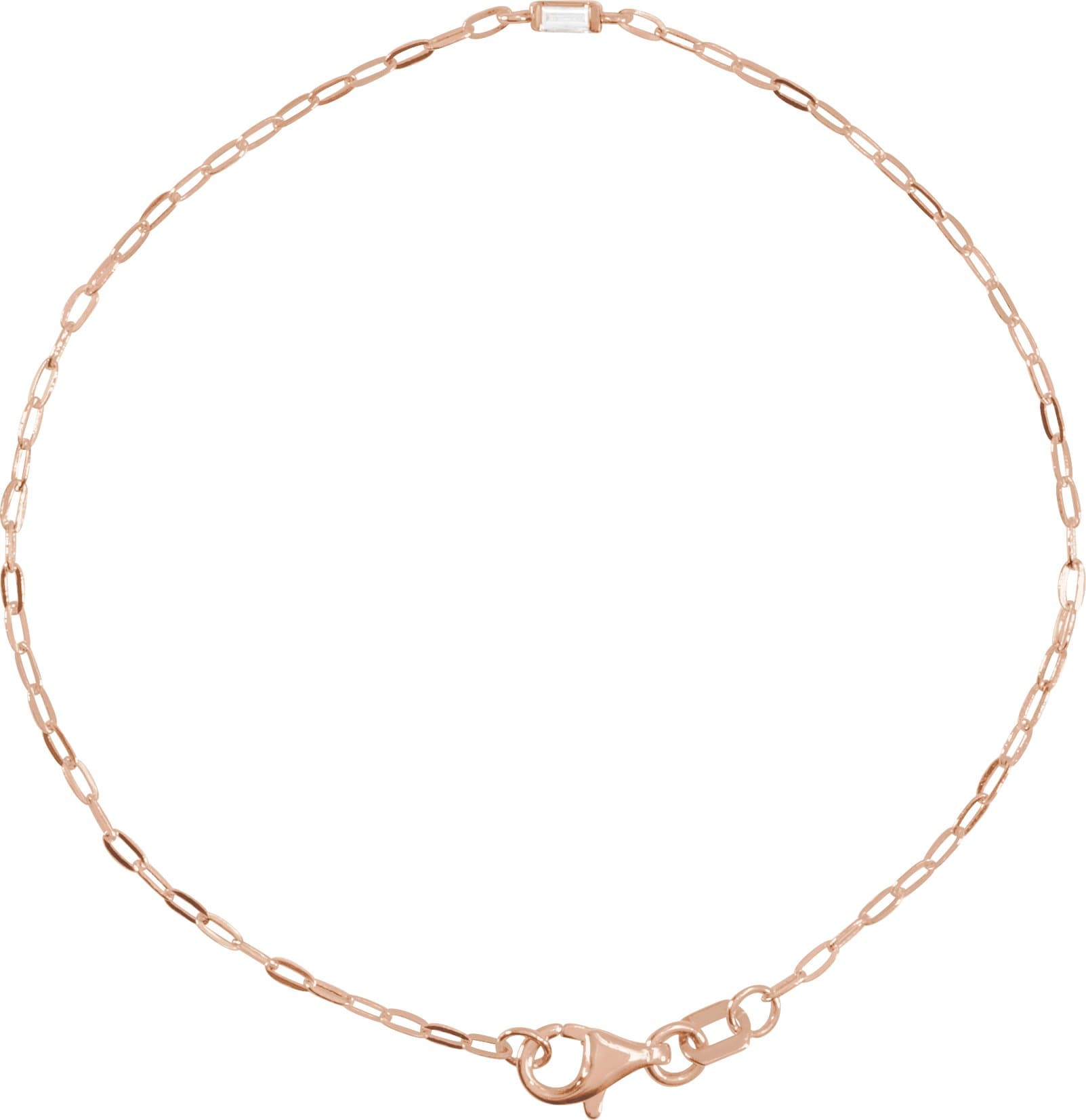 14K Rose .06 CT Natural Diamond 7" Bracelet