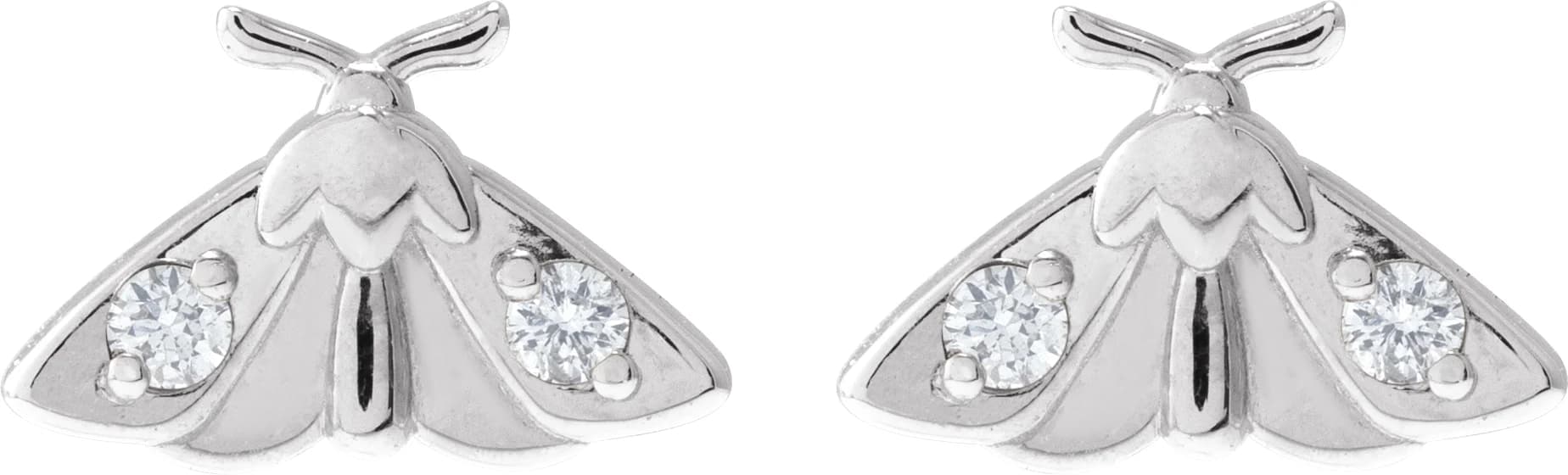 Scarab or Moth Stud Earrings — view 3