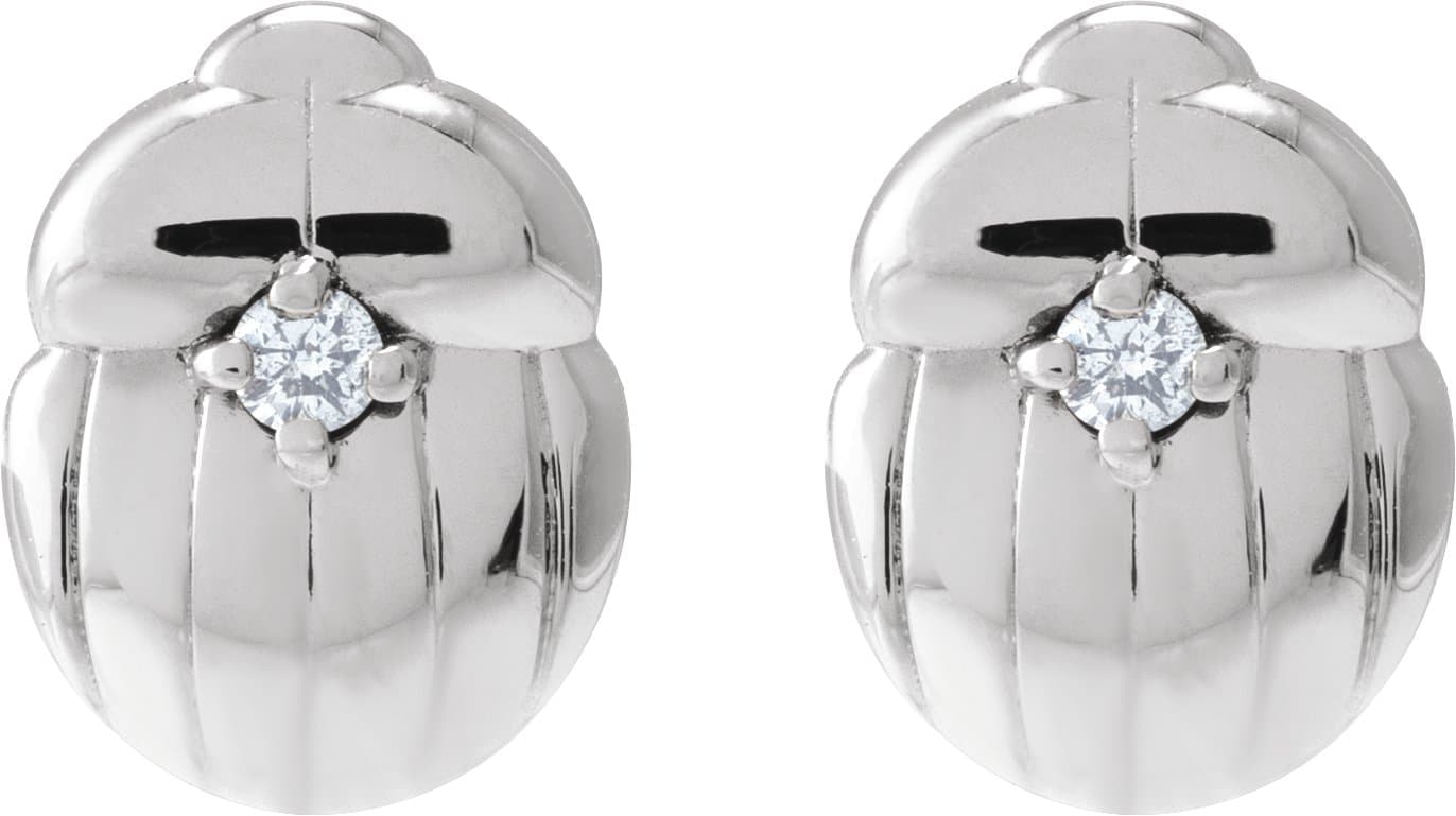 Scarab or Moth Stud Earrings view 2