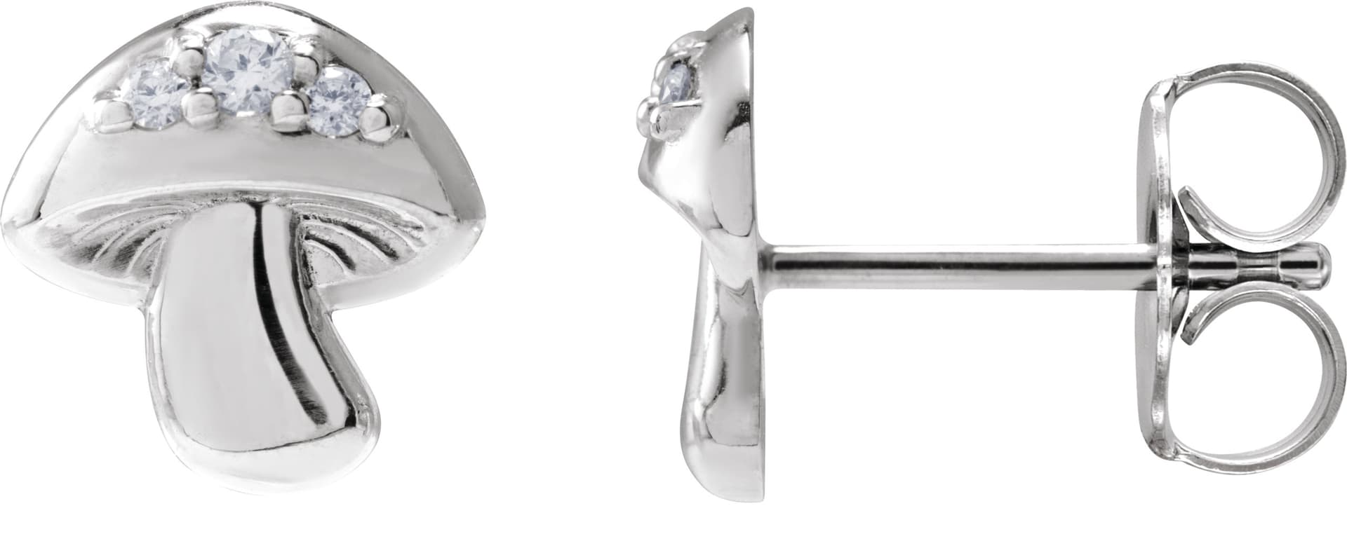 Platinum .05 CTW Natural Diamond Mushroom Earrings
