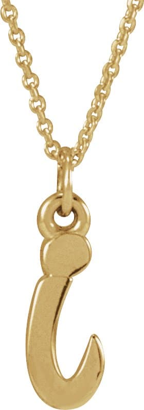 14K Rose Gold Petite Initial A Pendant