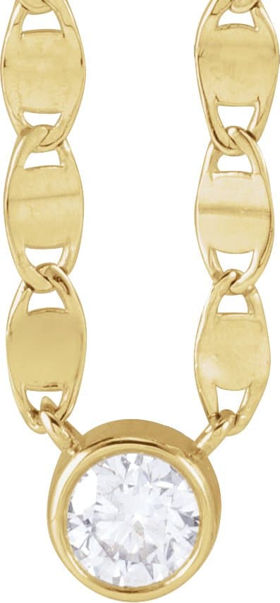 14K Yellow 1/5 CT Natural Diamond 16 Necklace