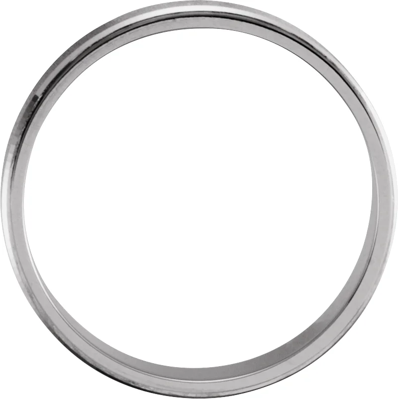Grooved Lightweight Comfort-Fit Flat Band with Satin Finish, view 3