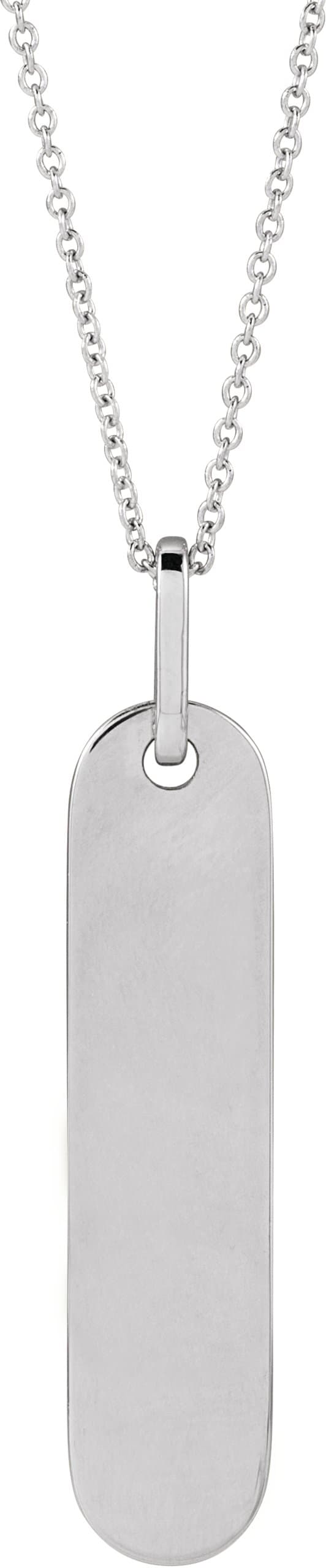 14K Rose Engravable Bar 16-18 Necklace