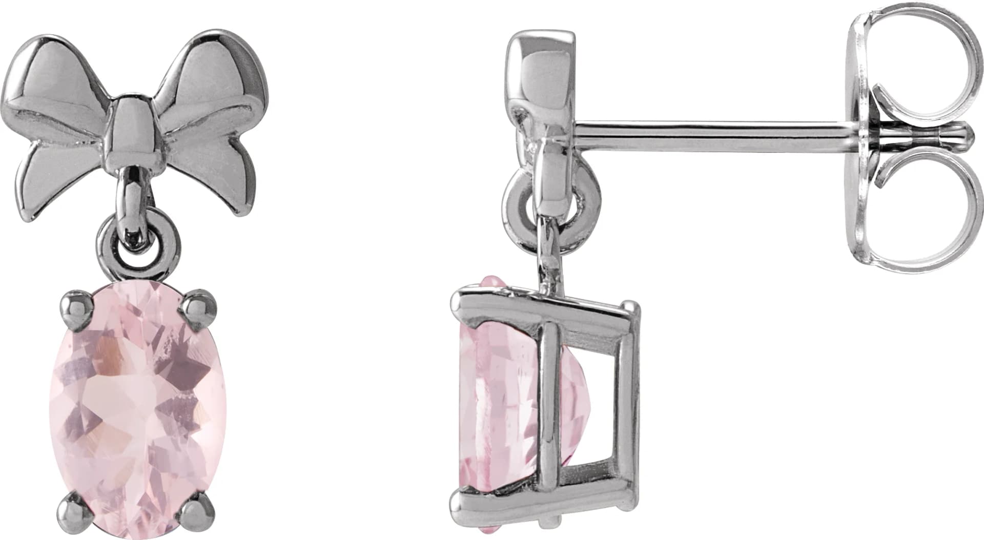 Solitaire Bow Earrings, view 2