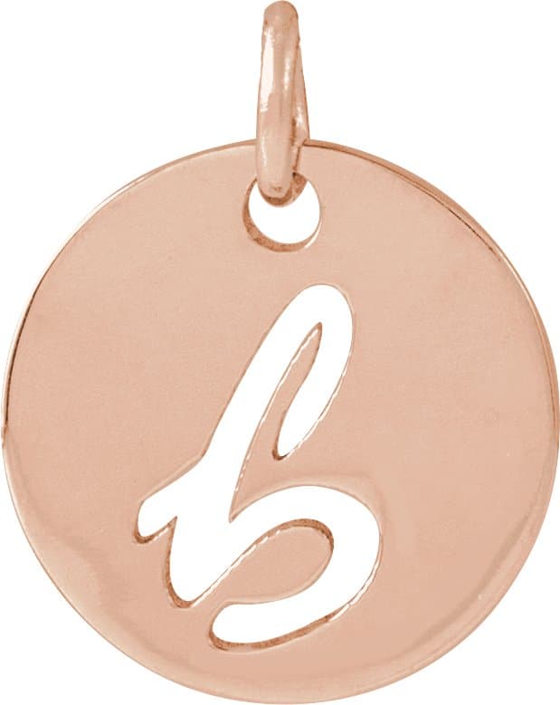 14K Rose Gold Script Initial A 16-18" Necklace 
