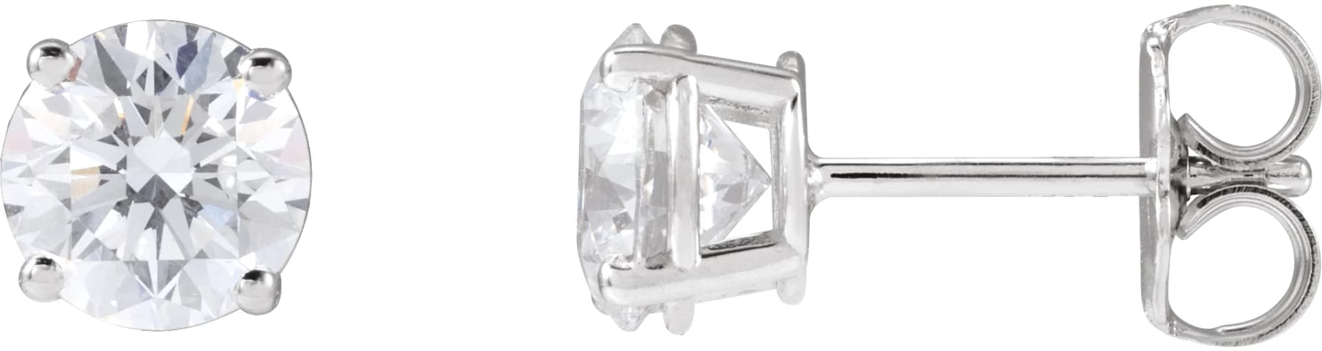 Round 4-Prong Lightweight Stud Earrings