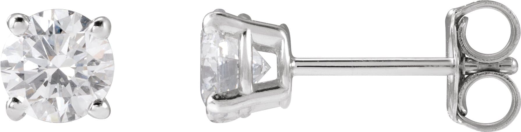 14K White 3/4 CTW Lab-Grown Diamond Earrings