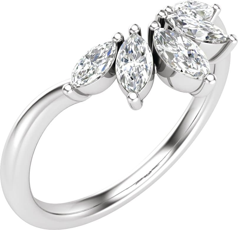 14K Rose 3/8 CTW Lab-Grown Diamond Contour Band