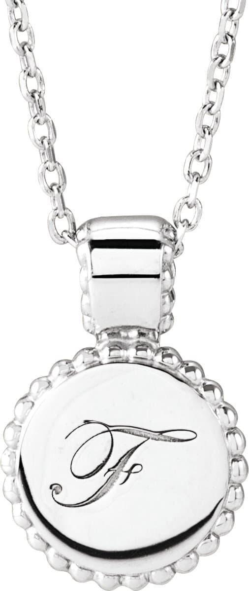 Engravable Beaded Disc Necklace or Pendant view 3