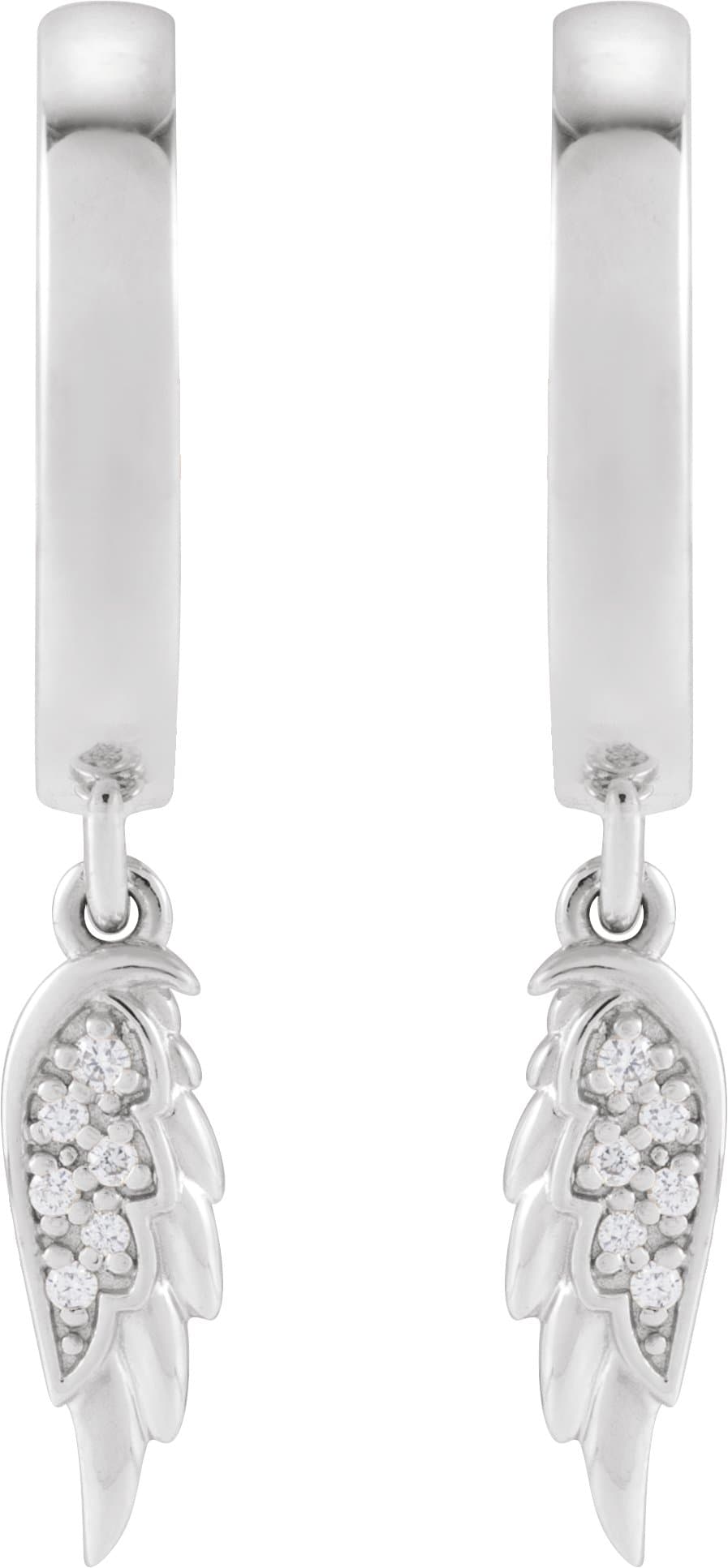 Angel Wing Hinged Hoop Earrings view 3