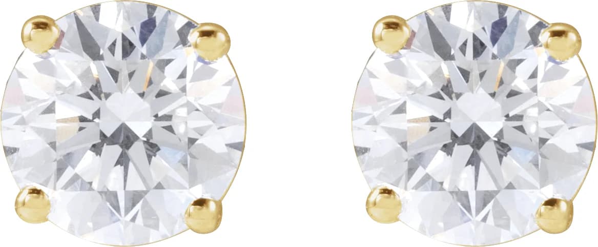 Round 4-Prong Lightweight Stud Earrings, view 3
