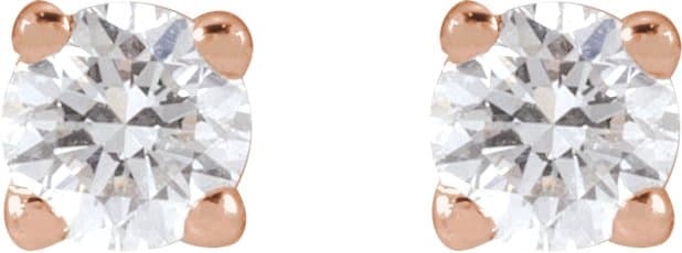 Round 4-Prong Lightweight Stud Earrings view 2