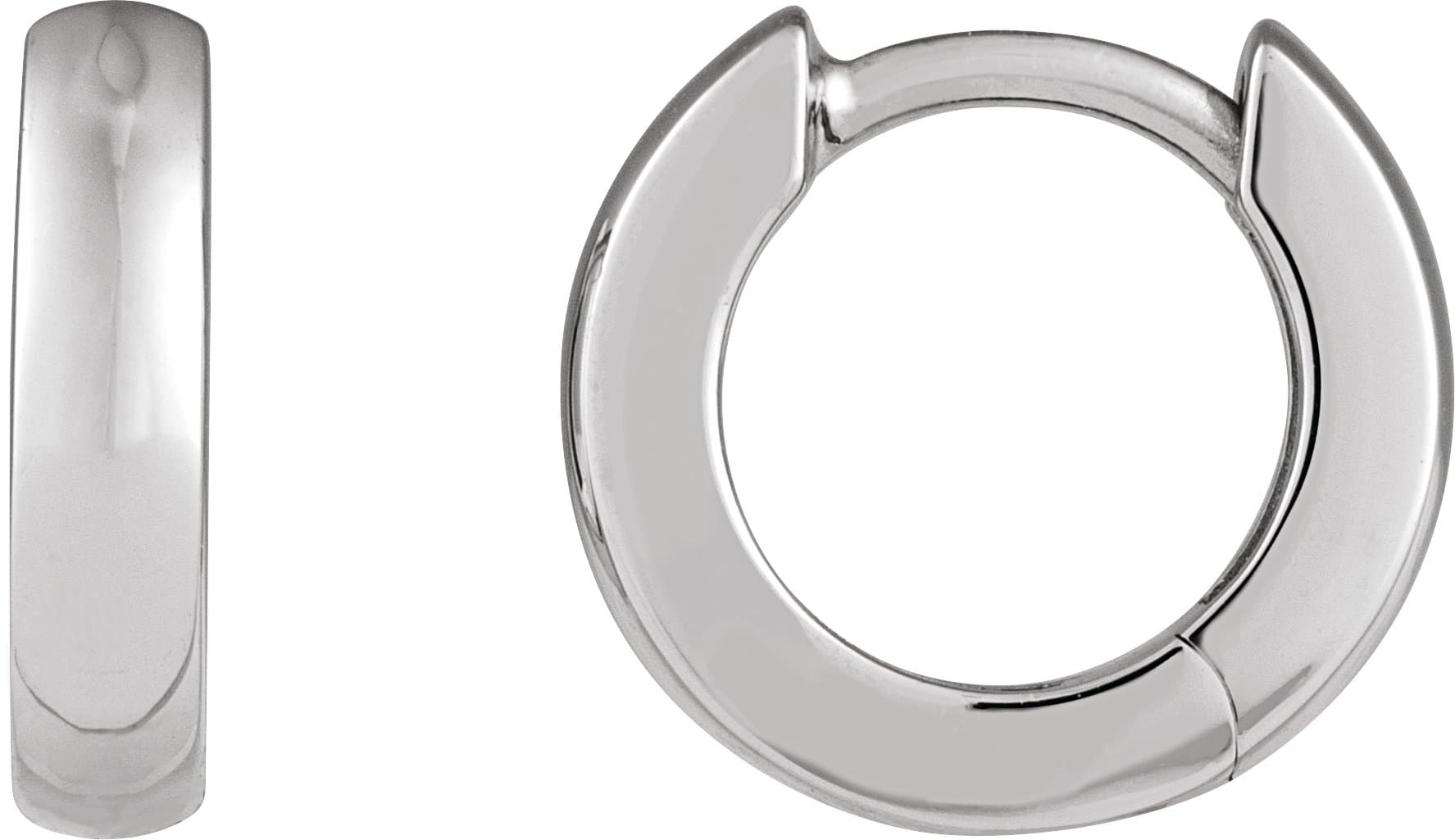 14K Rose Hinged 12 mm Hoop Earrings