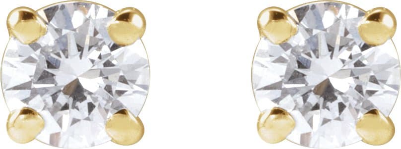 Round 4-Prong Lightweight Stud Earrings view 2