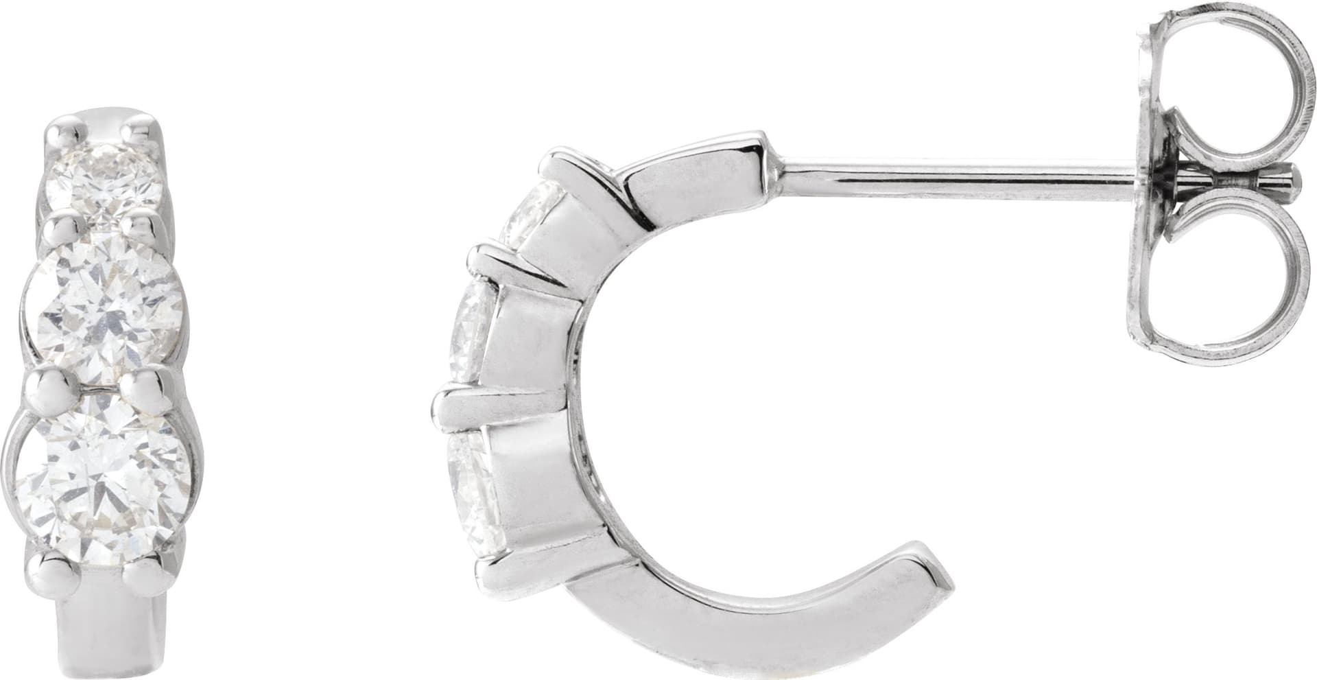 14K Rose 1/3 CTW Natural Diamond Hoop Earrings