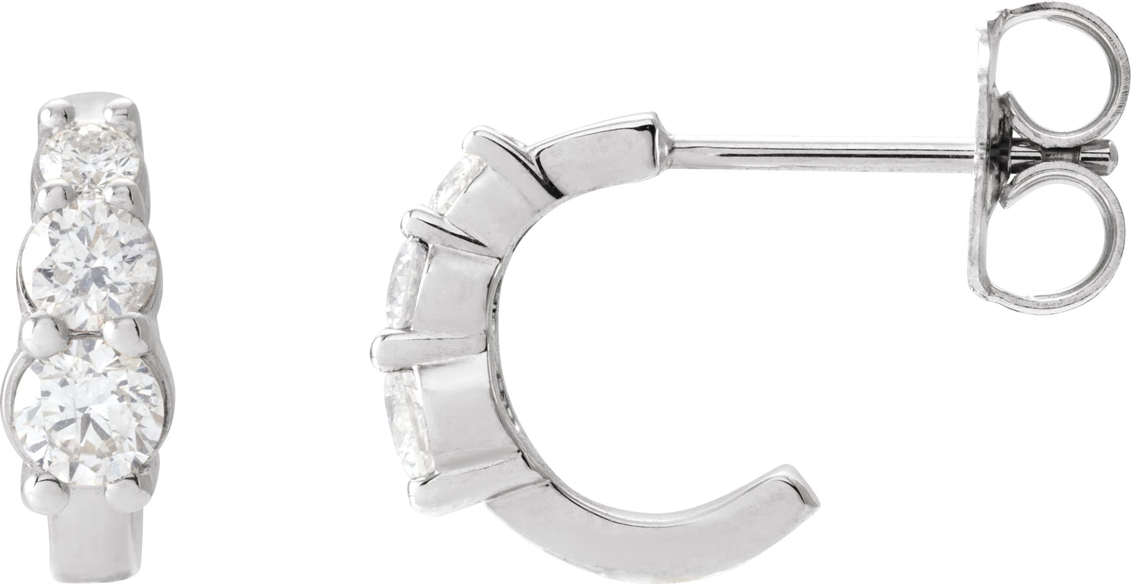 14K Rose 1/3 CTW Natural Diamond Hoop Earrings