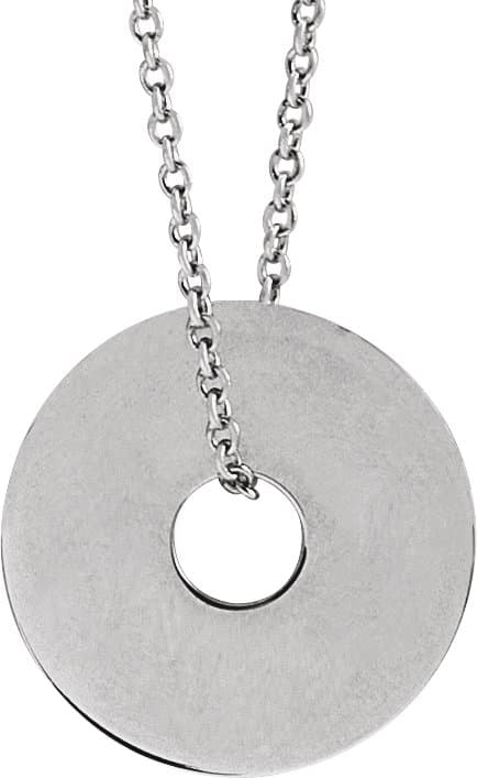 14K Yellow 12 mm Engravable Washer 16-18 Necklace